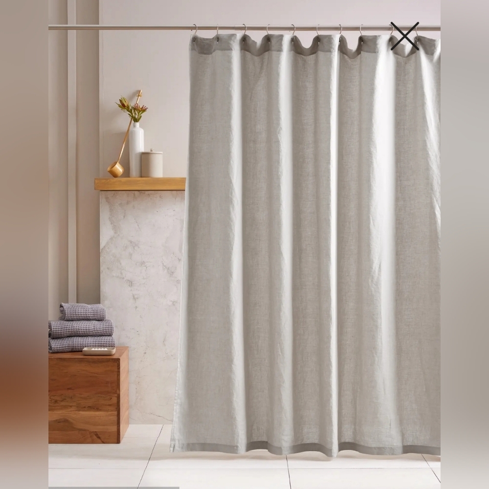 Quince European Linen Shower Curtain - Thumbnail 2
